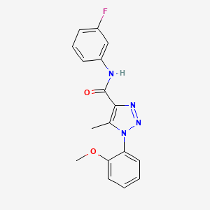 molecular formula C17H15FN4O2 B2382288 N-(3-氟苯基)-1-(2-甲氧苯基)-5-甲基-1H-1,2,3-三唑-4-甲酰胺 CAS No. 871323-16-9