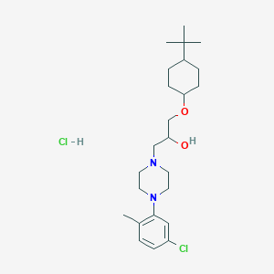 molecular formula C24H40Cl2N2O2 B2382289 1-((4-(Tert-butyl)cyclohexyl)oxy)-3-(4-(5-chloro-2-methylphenyl)piperazin-1-yl)propan-2-ol hydrochloride CAS No. 1327227-56-4