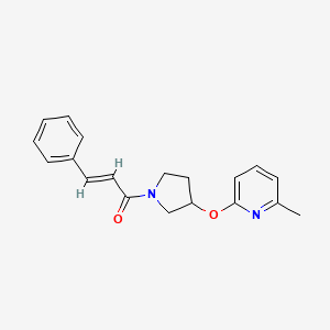 molecular formula C19H20N2O2 B2382291 (E)-1-(3-((6-methylpyridin-2-yl)oxy)pyrrolidin-1-yl)-3-phenylprop-2-en-1-one CAS No. 1904606-50-3