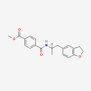 molecular formula C20H21NO4 B2382292 Methyl 4-((1-(2,3-dihydrobenzofuran-5-yl)propan-2-yl)carbamoyl)benzoate CAS No. 2034449-99-3