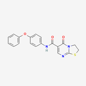 molecular formula C19H15N3O3S B2382295 5-oxo-N-(4-phenoxyphenyl)-2,3-dihydro-[1,3]thiazolo[3,2-a]pyrimidine-6-carboxamide CAS No. 532965-52-9