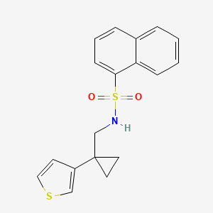B2382297 N-[(1-Thiophen-3-ylcyclopropyl)methyl]naphthalene-1-sulfonamide CAS No. 2415631-58-0