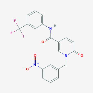molecular formula C20H14F3N3O4 B2382302 1-(3-硝基苄基)-6-氧代-N-(3-(三氟甲基)苯基)-1,6-二氢吡啶-3-甲酰胺 CAS No. 899970-47-9