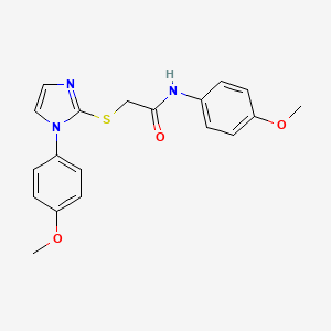 molecular formula C19H19N3O3S B2382306 N-(4-methoxyphenyl)-2-((1-(4-methoxyphenyl)-1H-imidazol-2-yl)thio)acetamide CAS No. 688335-85-5
