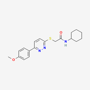 molecular formula C19H23N3O2S B2382307 N-Cyclohexyl-2-[6-(4-methoxy-phenyl)-pyridazin-3-ylsulfanyl]-acetamide CAS No. 626223-12-9