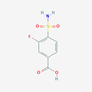 molecular formula C7H6FNO4S B2382310 3-Fluoro-4-sulfamoylbenzoic acid CAS No. 244606-37-9