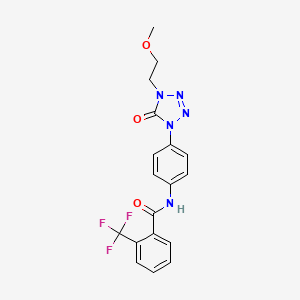 N-(4-(4-(2-methoxyethyl)-5-oxo-4,5-dihydro-1H-tetrazol-1-yl)phenyl)-2-(trifluoromethyl)benzamide