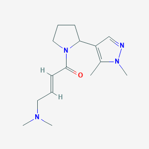 (E)-4-(Dimethylamino)-1-[2-(1,5-dimethylpyrazol-4-yl)pyrrolidin-1-yl]but-2-en-1-one