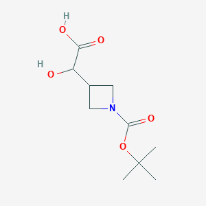 molecular formula C10H17NO5 B2382321 2-{1-[(叔丁氧基)羰基]氮杂环丁-3-基}-2-羟基乙酸 CAS No. 1067239-25-1