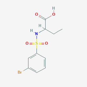 molecular formula C10H12BrNO4S B2382324 2-[(3-溴苯基)磺酰氨基]丁酸 CAS No. 1218116-71-2
