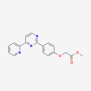 molecular formula C18H15N3O3 B2382337 Methyl 2-{4-[4-(2-pyridinyl)-2-pyrimidinyl]phenoxy}acetate CAS No. 477857-18-4