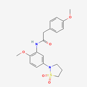 N-(5-(1,1-dioxidoisothiazolidin-2-yl)-2-methoxyphenyl)-2-(4-methoxyphenyl)acetamide