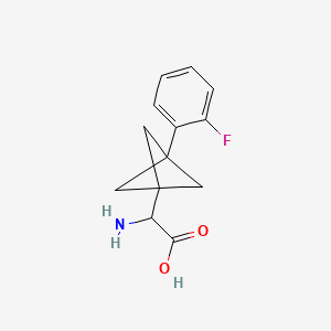 molecular formula C13H14FNO2 B2382343 2-Amino-2-[3-(2-fluorophenyl)-1-bicyclo[1.1.1]pentanyl]acetic acid CAS No. 2287265-38-5