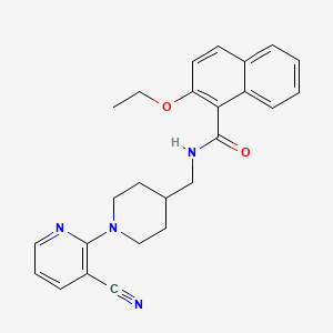 molecular formula C25H26N4O2 B2382346 N-((1-(3-cyanopyridin-2-yl)piperidin-4-yl)methyl)-2-ethoxy-1-naphthamide CAS No. 1797852-63-1