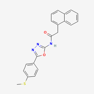 molecular formula C21H17N3O2S B2382347 N-[5-(4-methylsulfanylphenyl)-1,3,4-oxadiazol-2-yl]-2-naphthalen-1-ylacetamide CAS No. 898449-84-8