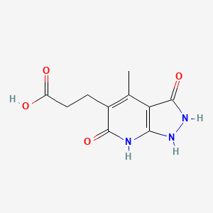 molecular formula C10H11N3O4 B2382348 3-{4-methyl-3,6-dioxo-1H,2H,3H,6H,7H-pyrazolo[3,4-b]pyridin-5-yl}propanoic acid CAS No. 1235439-50-5