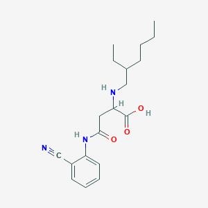 molecular formula C19H27N3O3 B2382356 4-((2-Cyanophenyl)amino)-2-((2-ethylhexyl)amino)-4-oxobutanoic acid CAS No. 1047678-80-7