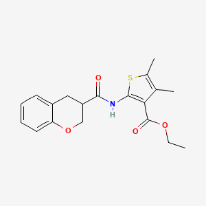 molecular formula C19H21NO4S B2382362 ethyl 2-[(3,4-dihydro-2H-chromen-3-ylcarbonyl)amino]-4,5-dimethylthiophene-3-carboxylate CAS No. 924824-34-0