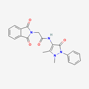 molecular formula C21H18N4O4 B2382368 N-(1,5-dimethyl-3-oxo-2-phenylpyrazol-4-yl)-2-(1,3-dioxoisoindol-2-yl)acetamide CAS No. 54840-93-6