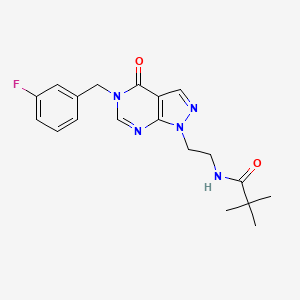 molecular formula C19H22FN5O2 B2382372 N-(2-(5-(3-fluorobenzyl)-4-oxo-4,5-dihydro-1H-pyrazolo[3,4-d]pyrimidin-1-yl)ethyl)pivalamide CAS No. 922099-06-7