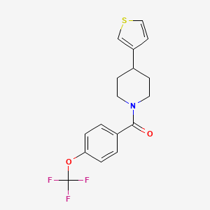 molecular formula C17H16F3NO2S B2382384 (4-(Thiophen-3-yl)piperidin-1-yl)(4-(trifluoromethoxy)phenyl)methanone CAS No. 1421531-24-9