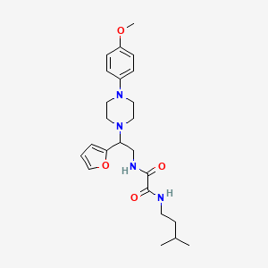 molecular formula C24H34N4O4 B2382385 N1-(2-(furan-2-yl)-2-(4-(4-methoxyphenyl)piperazin-1-yl)ethyl)-N2-isopentyloxalamide CAS No. 877633-56-2