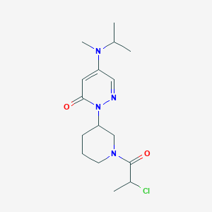 molecular formula C16H25ClN4O2 B2382386 2-[1-(2-Chloropropanoyl)piperidin-3-yl]-5-[methyl(propan-2-yl)amino]pyridazin-3-one CAS No. 2411262-45-6