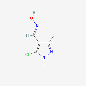 molecular formula C6H8ClN3O B2382397 5-Chloro-1,3-dimethyl-1h-pyrazole-4-carbaldehyde oxime CAS No. 590410-59-6