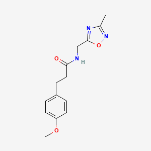 molecular formula C14H17N3O3 B2382399 3-(4-甲氧基苯基)-N-((3-甲基-1,2,4-恶二唑-5-基)甲基)丙酰胺 CAS No. 1234973-67-1