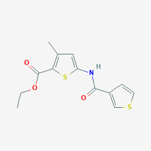 molecular formula C13H13NO3S2 B2382400 乙基3-甲基-5-(噻吩-3-甲酰胺基)噻吩-2-甲酸酯 CAS No. 1156631-39-8