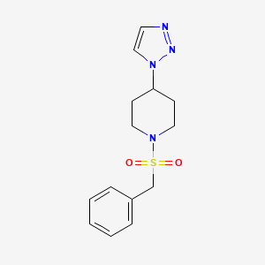 molecular formula C14H18N4O2S B2382401 1-(benzylsulfonyl)-4-(1H-1,2,3-triazol-1-yl)piperidine CAS No. 2097896-00-7
