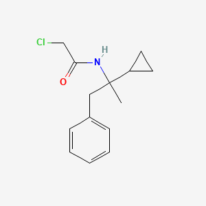 molecular formula C14H18ClNO B2382402 2-Chloro-N-(2-cyclopropyl-1-phenylpropan-2-yl)acetamide CAS No. 2411266-56-1