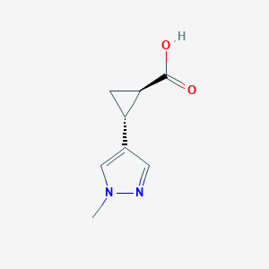 molecular formula C8H10N2O2 B2382403 (1R,2R)-2-(1-methyl-1H-pyrazol-4-yl)cyclopropane-1-carboxylic acid CAS No. 1820569-90-1