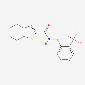 molecular formula C17H16F3NOS B2382404 N-[2-(trifluoromethyl)benzyl]-4,5,6,7-tetrahydro-1-benzothiophene-2-carboxamide CAS No. 1252893-89-2