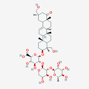 (2S,3S,4S,5R,6R)-6-[[(3S,4S,6Ar,6bS,8aR,11R,14bR)-4,11-bis(hydroxymethyl)-4,6a,6b,8a,11,14b-hexamethyl-9-oxo-2,3,4a,5,6,7,8,10,12,12a,14,14a-dodecahydro-1H-picen-3-yl]oxy]-5-[(2S,3R,4S,5R)-4,5-dihydroxy-3-[(2S,3R,4R,5R,6S)-3,4,5-trihydroxy-6-methyloxan-2-yl]oxyoxan-2-yl]oxy-3,4-dihydroxyoxane-2-carboxylic acid