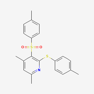 molecular formula C21H21NO2S2 B2382415 4,6-Dimethyl-2-[(4-methylphenyl)sulfanyl]-3-[(4-methylphenyl)sulfonyl]pyridine CAS No. 478245-43-1