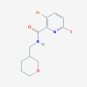3-bromo-6-fluoro-N-[(oxan-3-yl)methyl]pyridine-2-carboxamide