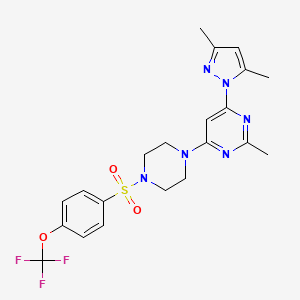 4-(3,5-dimethyl-1H-pyrazol-1-yl)-2-methyl-6-(4-((4-(trifluoromethoxy)phenyl)sulfonyl)piperazin-1-yl)pyrimidine