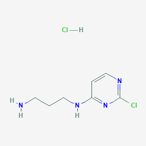 molecular formula C7H12Cl2N4 B2382436 N1-(2-chloropyrimidin-4-yl)propane-1,3-diamine hydrochloride CAS No. 1431960-89-2