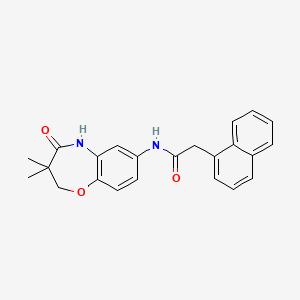 molecular formula C23H22N2O3 B2382451 N-(3,3-dimethyl-4-oxo-2,3,4,5-tetrahydrobenzo[b][1,4]oxazepin-7-yl)-2-(naphthalen-1-yl)acetamide CAS No. 921842-82-2