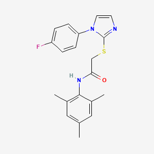 2-[1-(4-fluorophenyl)imidazol-2-yl]sulfanyl-N-(2,4,6-trimethylphenyl)acetamide