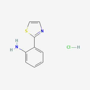 molecular formula C9H9ClN2S B2382457 2-(1,3-Thiazol-2-yl)aniline hydrochloride CAS No. 2171815-20-4