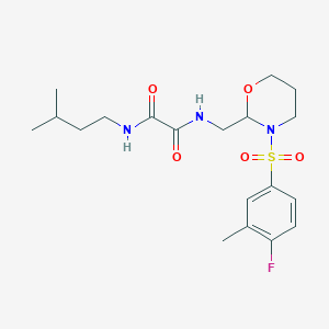 N1-((3-((4-fluoro-3-methylphenyl)sulfonyl)-1,3-oxazinan-2-yl)methyl)-N2-isopentyloxalamide