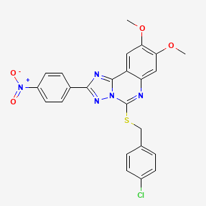 5-[(4-Chlorobenzyl)thio]-8,9-dimethoxy-2-(4-nitrophenyl)[1,2,4]triazolo[1,5-c]quinazoline