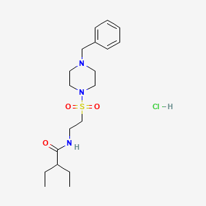 molecular formula C19H32ClN3O3S B2382464 N-(2-((4-benzylpiperazin-1-yl)sulfonyl)ethyl)-2-ethylbutanamide hydrochloride CAS No. 1189922-21-1