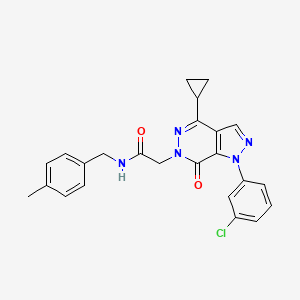 molecular formula C24H22ClN5O2 B2382467 2-(1-(3-chlorophenyl)-4-cyclopropyl-7-oxo-1H-pyrazolo[3,4-d]pyridazin-6(7H)-yl)-N-(4-methylbenzyl)acetamide CAS No. 1105200-26-7