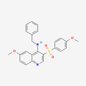 molecular formula C24H22N2O4S B2382476 N-benzyl-6-methoxy-3-(4-methoxybenzenesulfonyl)quinolin-4-amine CAS No. 895642-52-1