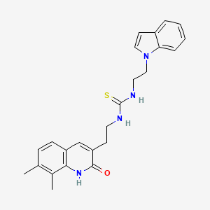 1-(2-(1H-indol-1-yl)ethyl)-3-(2-(7,8-dimethyl-2-oxo-1,2-dihydroquinolin-3-yl)ethyl)thiourea