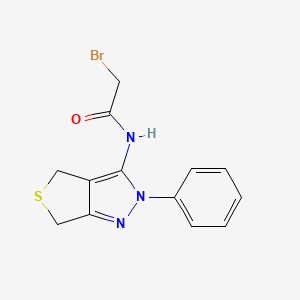 2-bromo-N-(2-phenyl-4,6-dihydrothieno[3,4-c]pyrazol-3-yl)acetamide