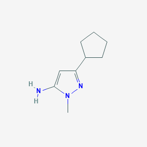 molecular formula C9H15N3 B2382500 3-环戊基-1-甲基-1H-吡唑-5-胺 CAS No. 92406-39-8